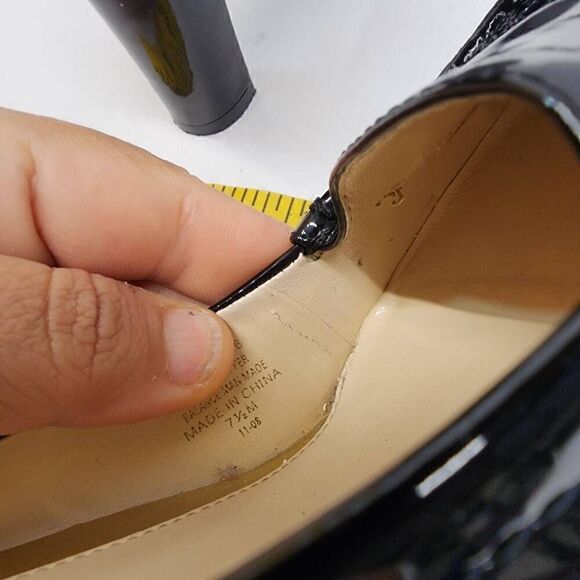 LAUREN Ralph Lauren Size 7.5 Black Patent Leather Heels Q - Picture 11 of 12